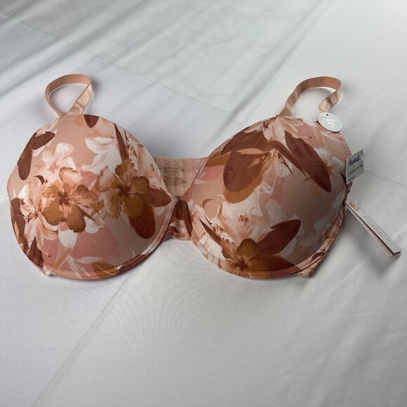 Danskin Other - DANSKIN INTIMATES PEACH FLORAL PUSHUP BRA SIZE 38DD NWT REG  $58.00